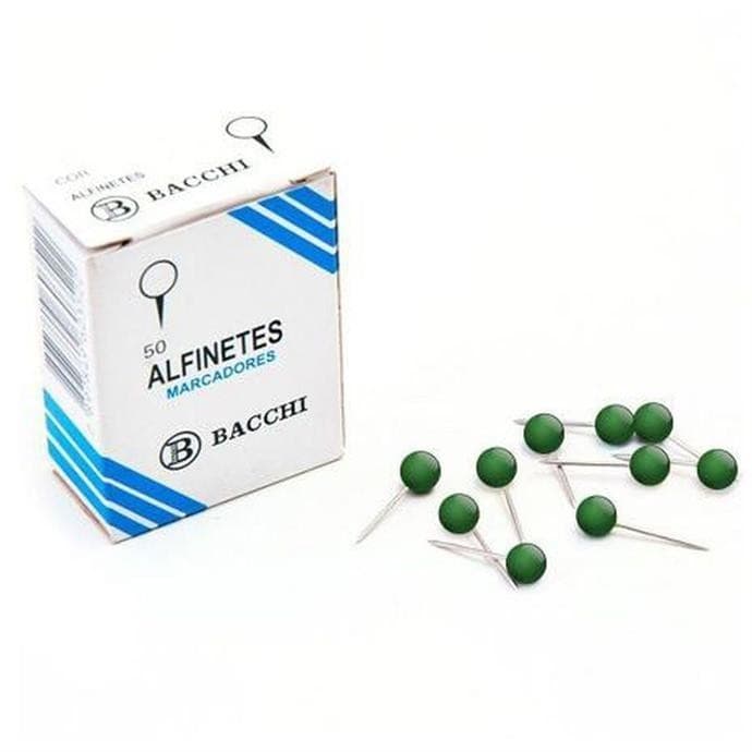 Alfinete Mapa Verde Cx.c/50pcs. - Bacchi