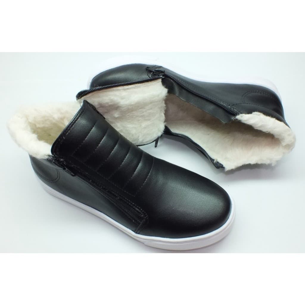 Botinha Feminina De Pelo e Lã De Inverno Quentinha Frio