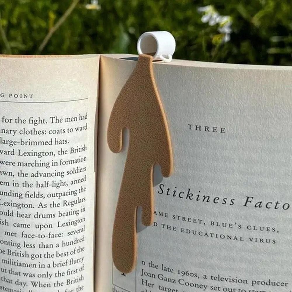 Marcador Pagina Livro Caderno XICARA DERRAMANDO BOOKMARK Criativo Leitura Divertido personalizado