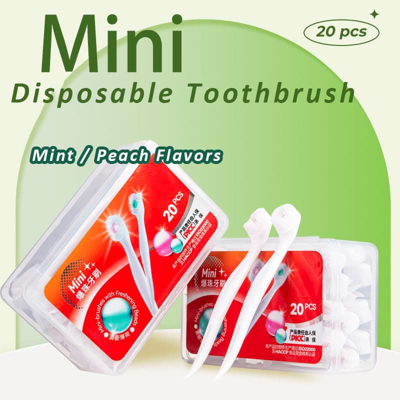 Mini Escova Portátil Descartável Para Limpeza De Adultos , De Dentes Viagem Com Pasta De Dente Interna