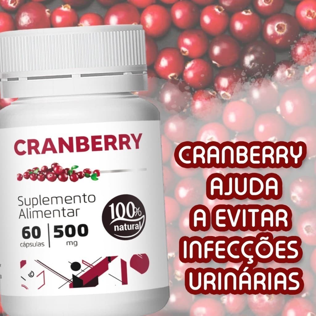 Cranberry 500mg 60 Cápsulas Envio Imediato