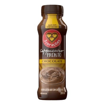 Bebida Láctea Com Café E Cacau Cappuccino Chocolate 260ml 3 Corações