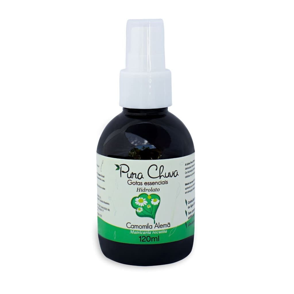 Hidrolato de Camomila Alemã Pura Chuva, Natural e Vegano, Calmante, Refrescante e Hidratante 120ml