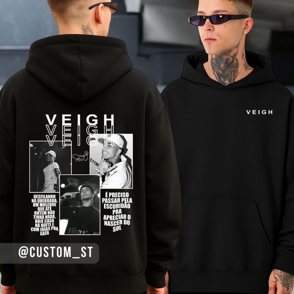 Moletom Veigh Dos Predios Deluxe Artista Generico Baby Trapper Trap Rap Thiago Novo Balanço