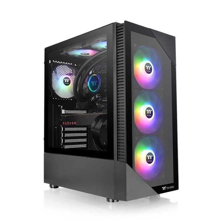 Gabinete Gamer Thermaltake View 200, ARGB, Painel de Vidro, 3x Fans 120mm, Preto - CA-1X3-00M1WN-00