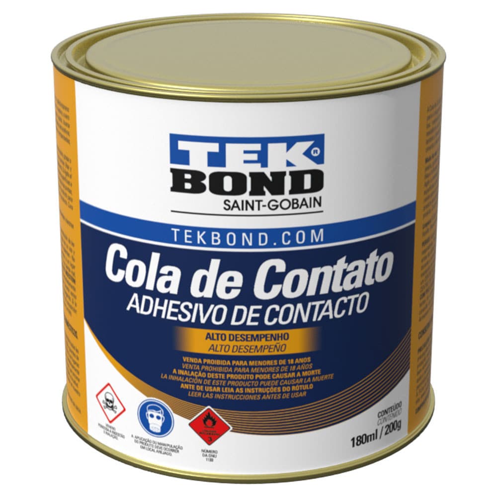 Cola de Contato Tekbond 200g Ideal para Couro, Borracha, EVA, Courvim, Fitas Borda e MDF