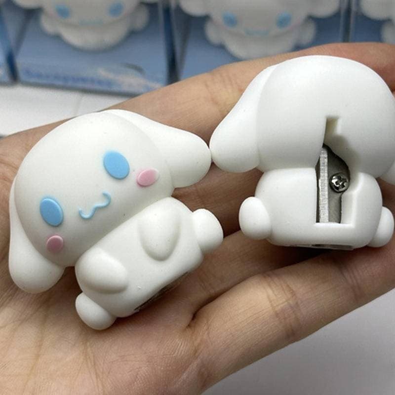 2025 Sanrio Cinnamoroll Minha Melodia Afiadora De Lápis Em Forma De Desenho Animado Criativa Mini Máquina De Corte De Expressão Engraçada Material Escolar Kawaii Papelaria