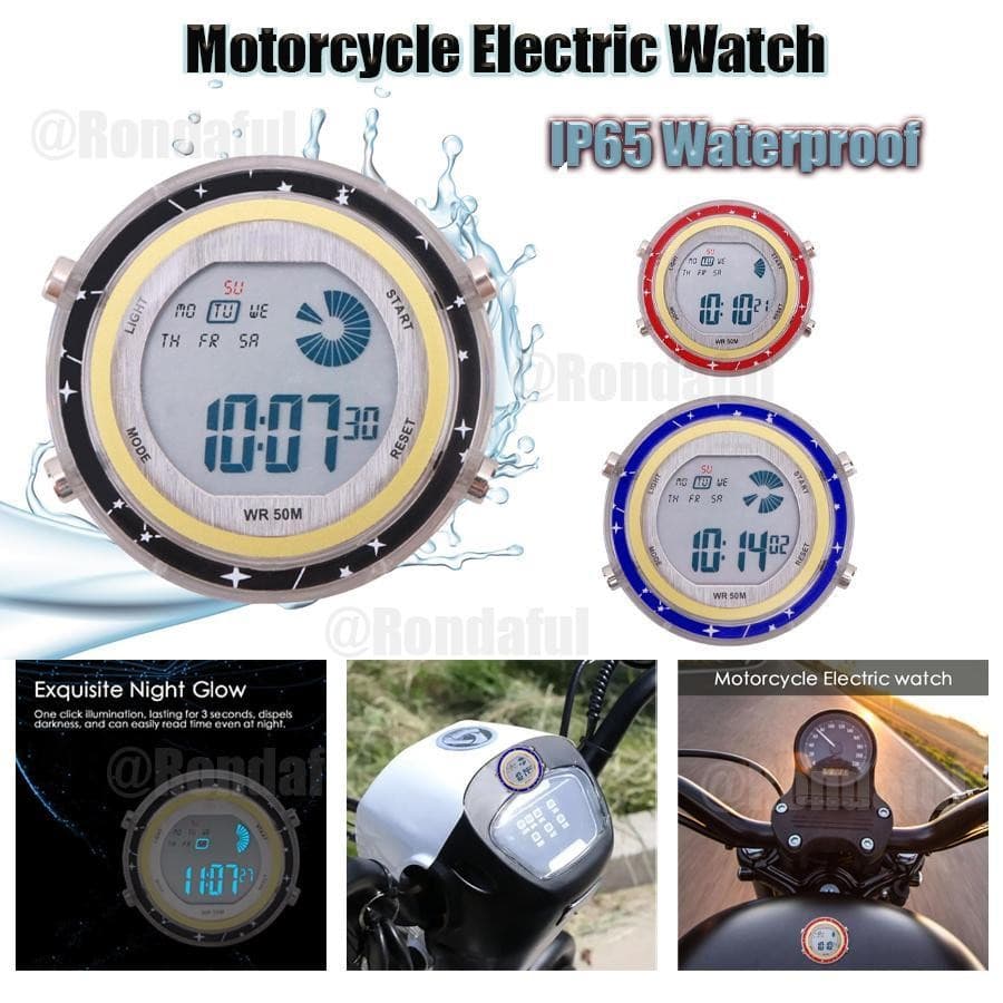 Relógio Digital De Motocicleta De Discagem Luminoso À Prova D'água cupionbr