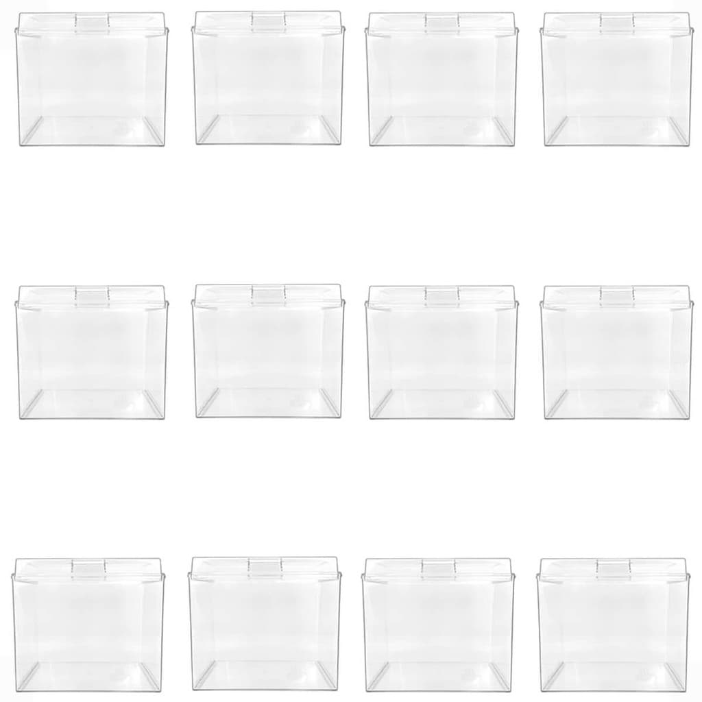 Kit 24 Potes Acrílico Quadrado com Tampa 3,3 Litros