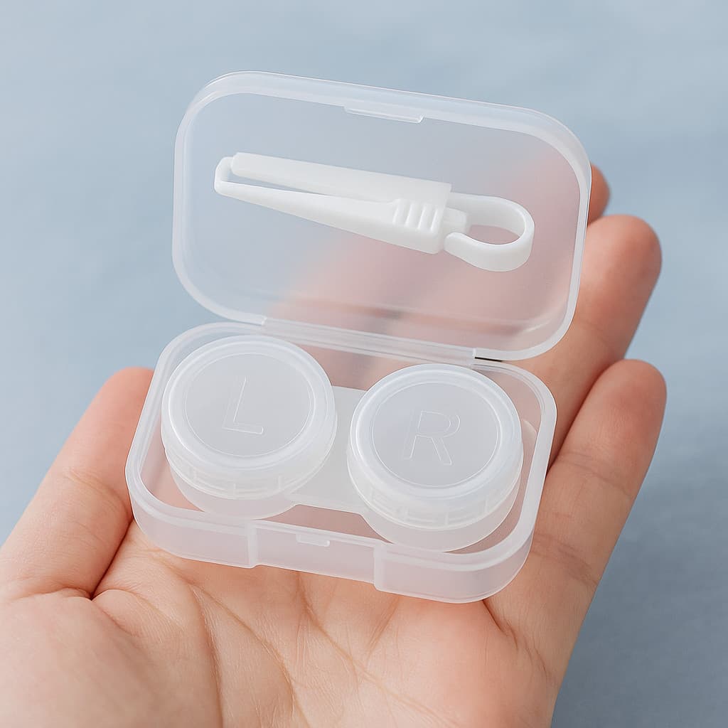 Estojo Para Lentes Contato Case Caixa Porta Lentes Com Pinça