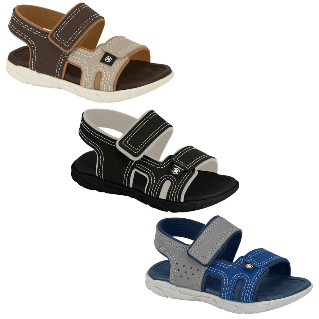 Sandália Papete Infantil Velcro Masculino Original Molekinho
