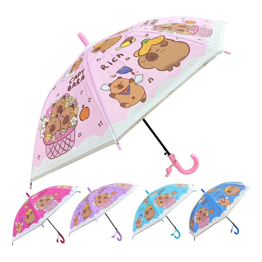 Guarda Chuva Sombrinha Infantil Automática Leve Capivara