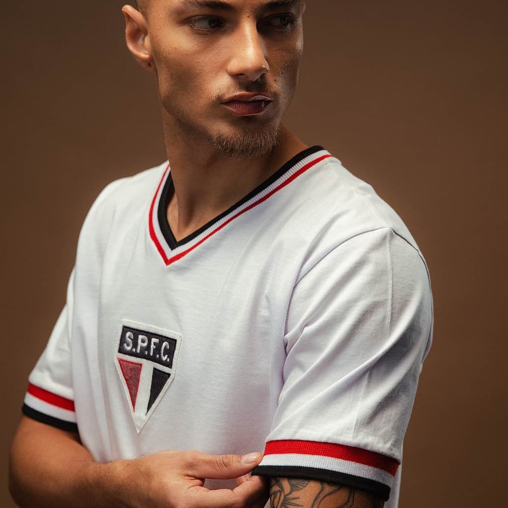 Camisa São Paulo Retrô 1930 White Manga Curta Masculina Oficial