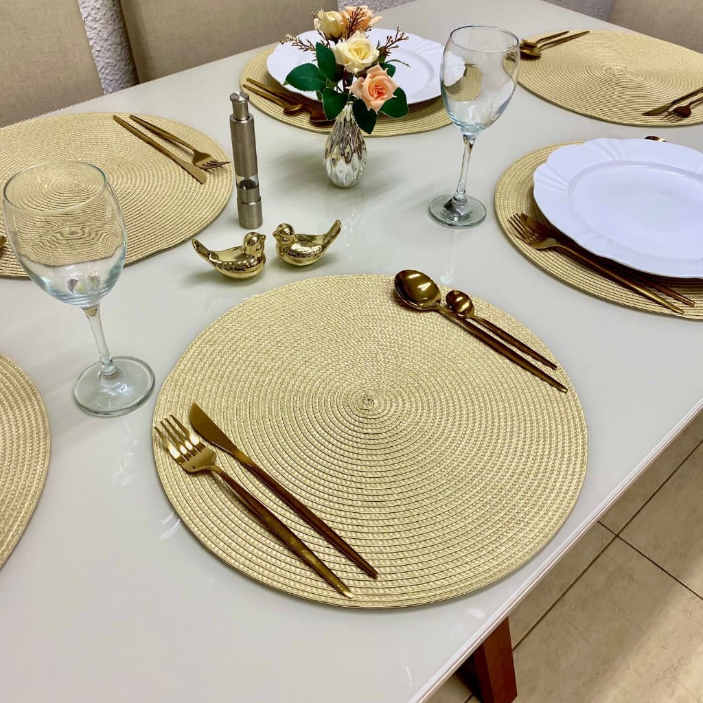 Jogo Americano Redondo 4/6/8 peças Mesa REDONDO 38cm Descanso de Prato - Multi bazar