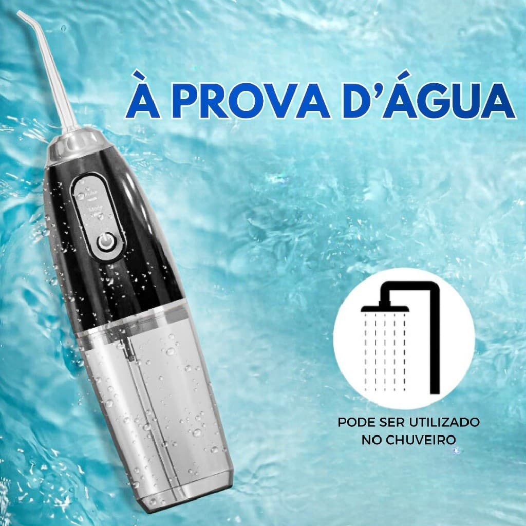 Irrigador Oral Dental Sem Fio Remoção de Placas Proteção Higiene Bocal IPX7 à Prova d'Água- A506