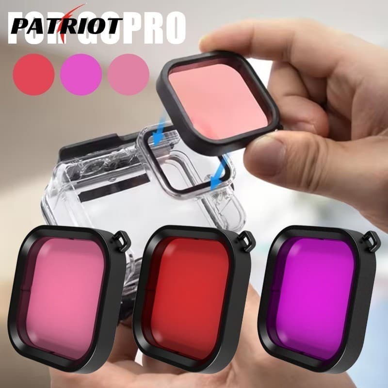 Carcaça De Filtro GoPro , Lente De Correção De Cor De Câmera Subaquática Para Fotografia De Mergulho , Design De Furo De