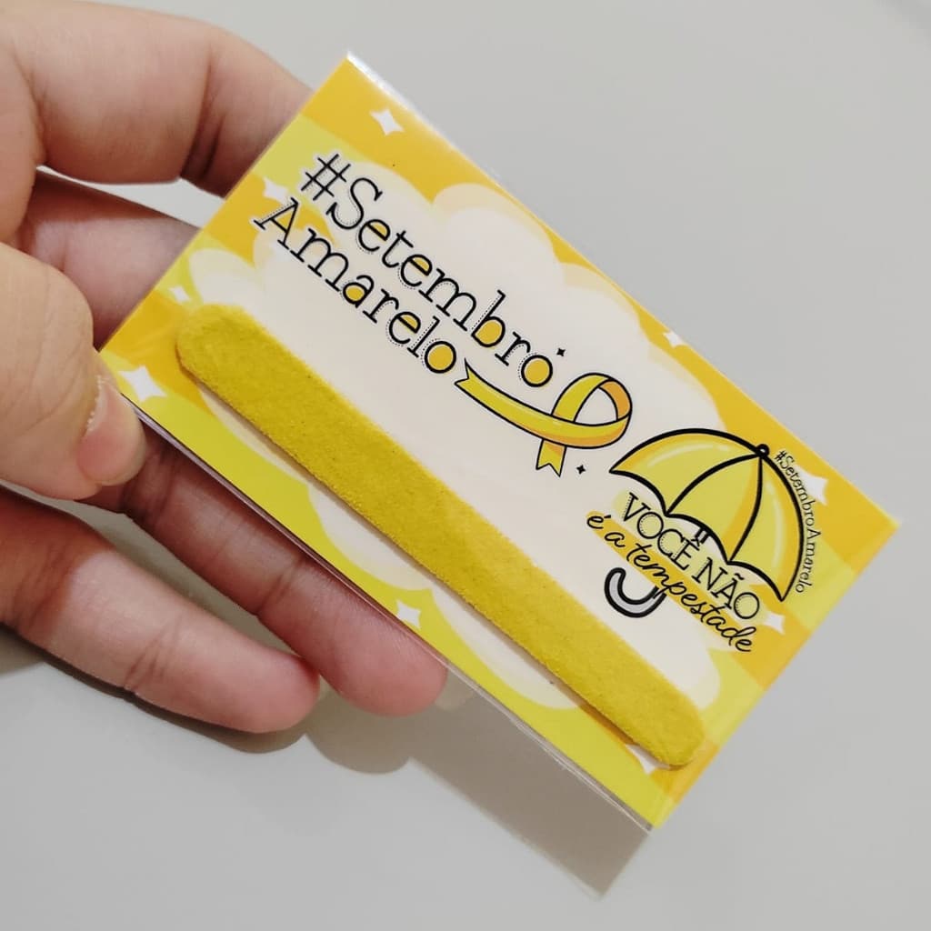 100 cards com lixa para  mimo ao cliente ou paciente  setembro amarelo