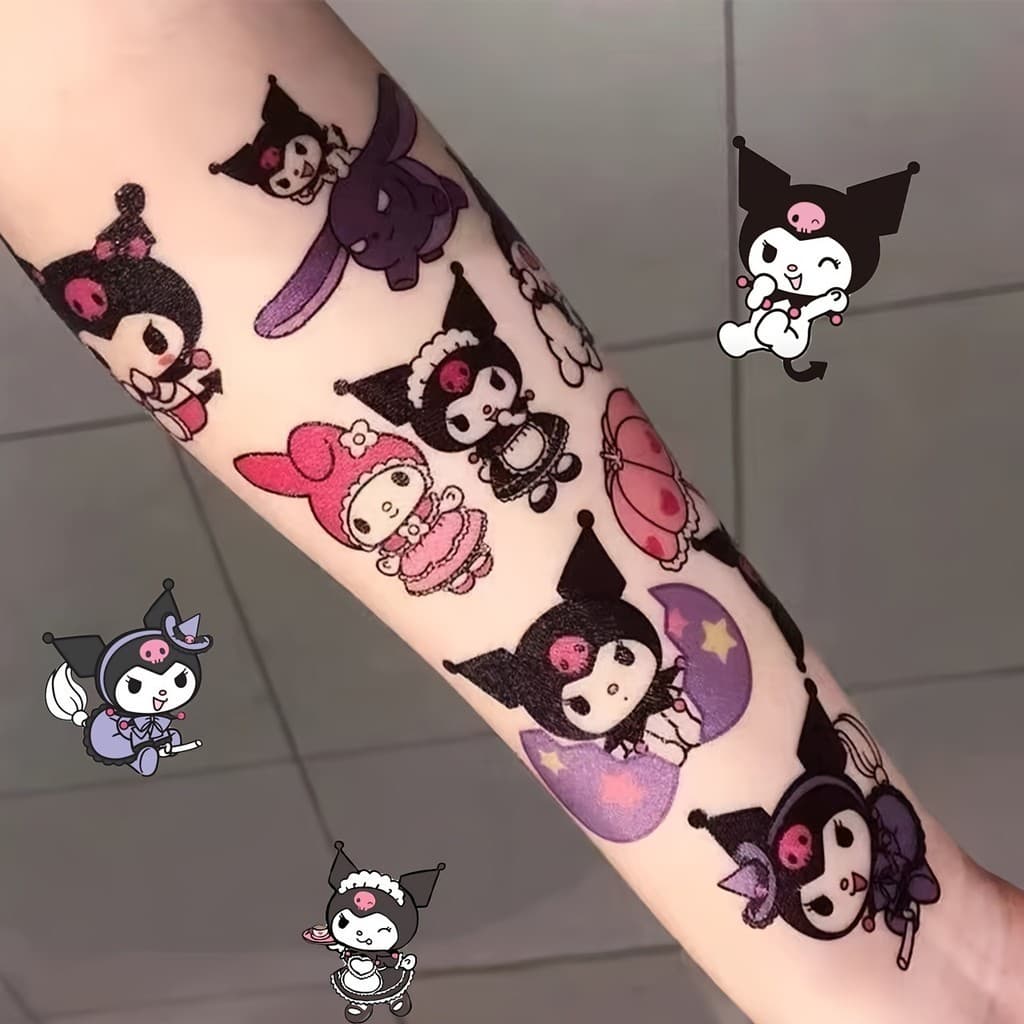 30 Folhas De Adesivos De Tatuagem À Prova D'água , Tatuagens Temporárias De Longa Duração , Série Sanrio , Padrão De Des