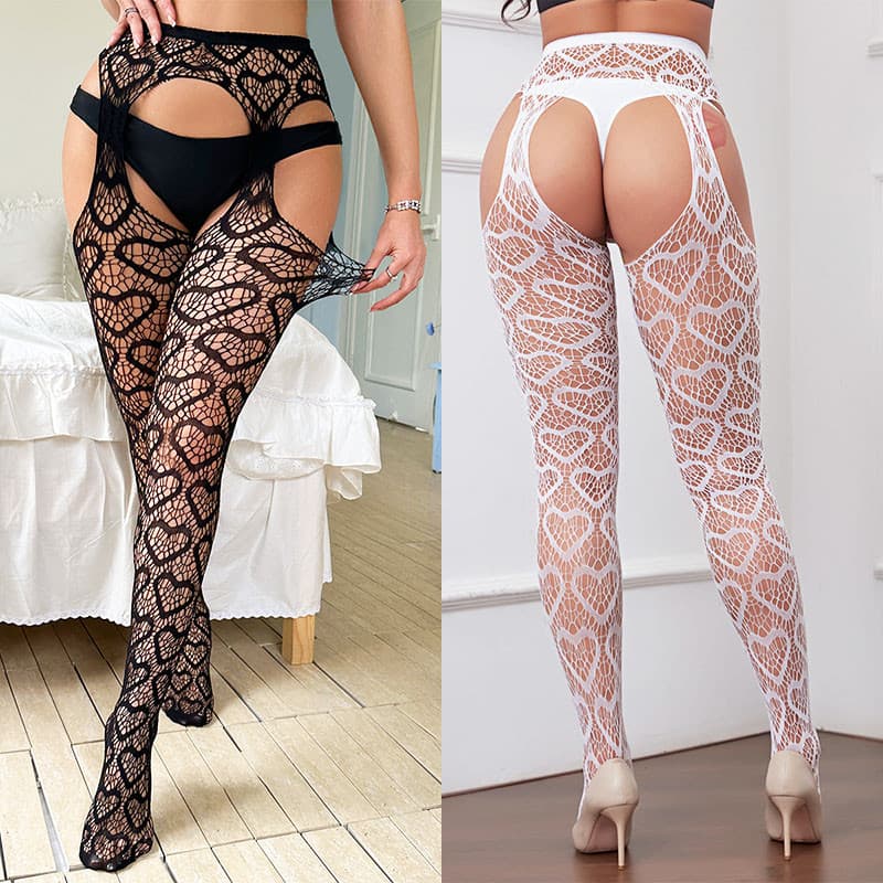 Ligas Sexy Meias Femininas Crothless Collants Lingerie Para Fora Meia-Calça Acessórios Sexuais Eróticos Altas Conjunto