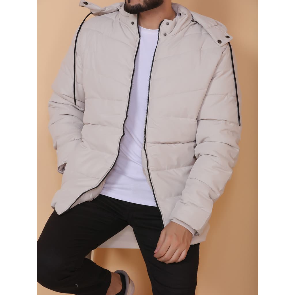 Jaqueta Bobo Jacó Bege Corta-vento Masculina Importado C/ Capuz com ziper no bolso