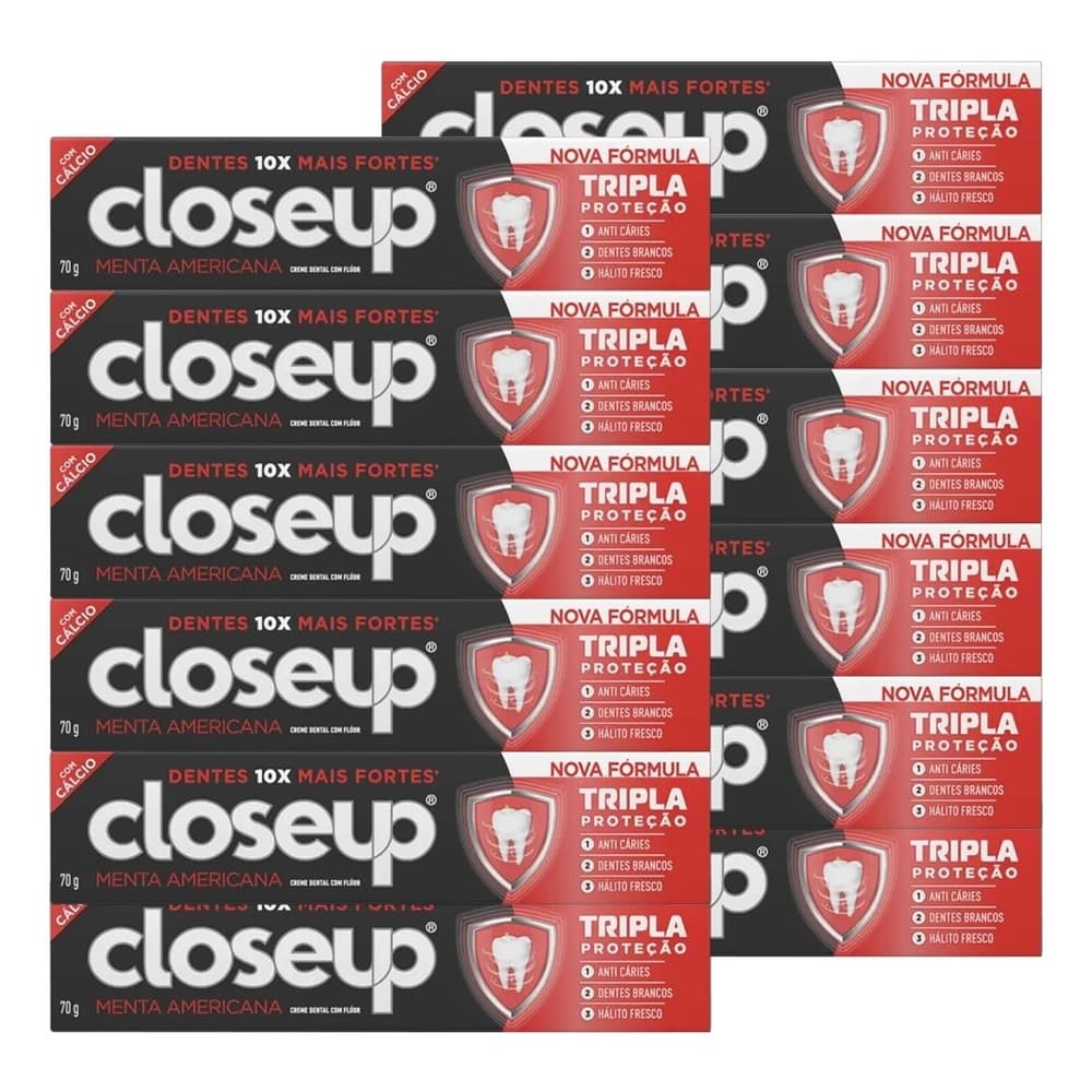 Kit 12 und Creme Dental Close Up Triple Menta Americana 70g