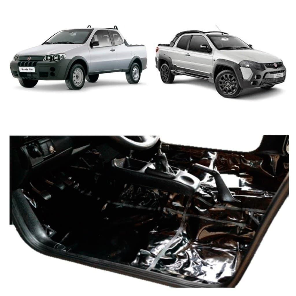 Tapete Carpete Assoalho Fiat Strada 3 Portas Dupla 2012/2020 PRETO