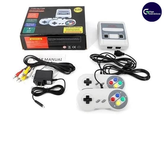 O Clássico Videogame Super Nintendo Mini SNES Vem Com 2 Controladores , Capacidades De 8 Bits E 620 Jogos Originais