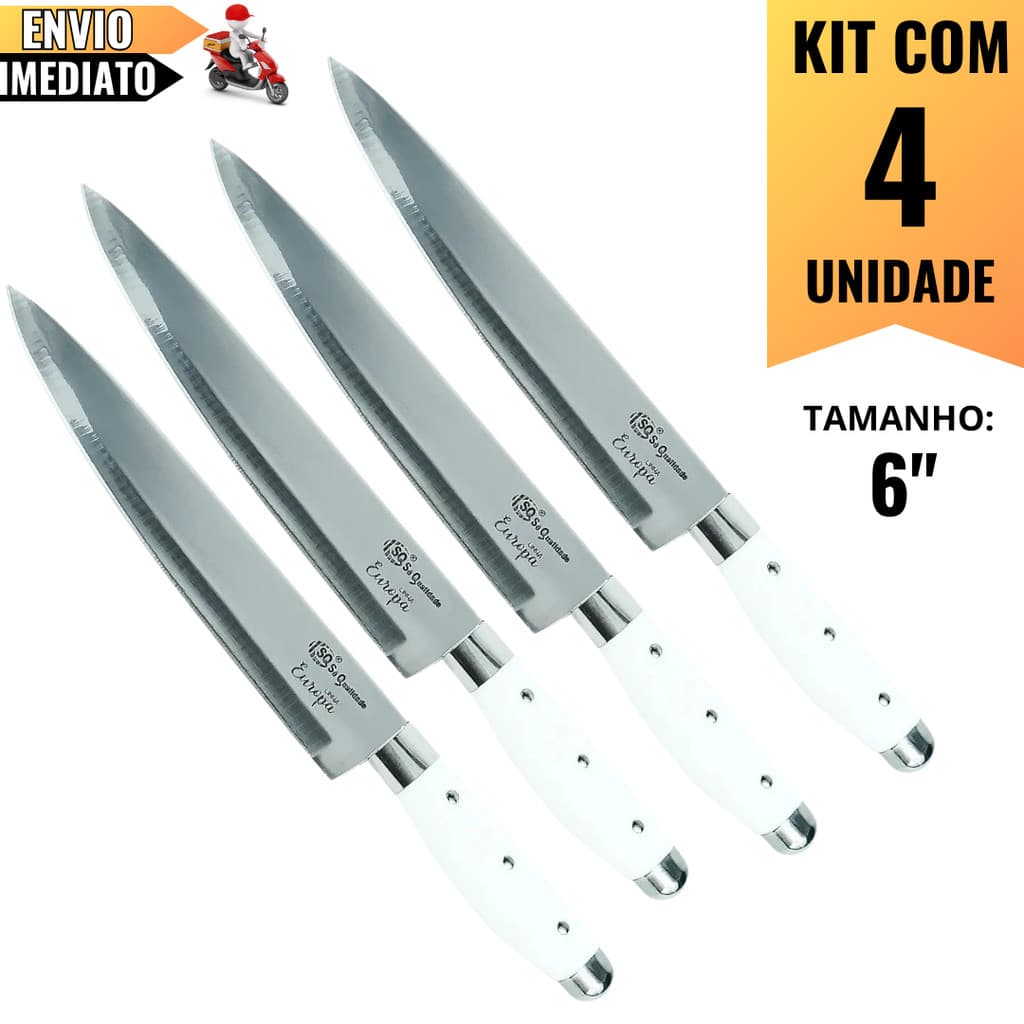 4 Facas Profissionais Linha Europa 26.8 cm em Aço Inox – Resistência, Precisão e Qualidade para Chefes de Cozinha