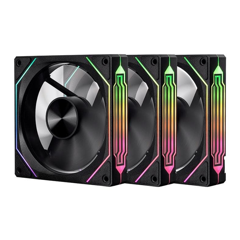 Kit Ventoinhas Pichau Ventus NX Reverse, ARGB, 3x120mm, Preto, PCH-VTNXR3-BK01