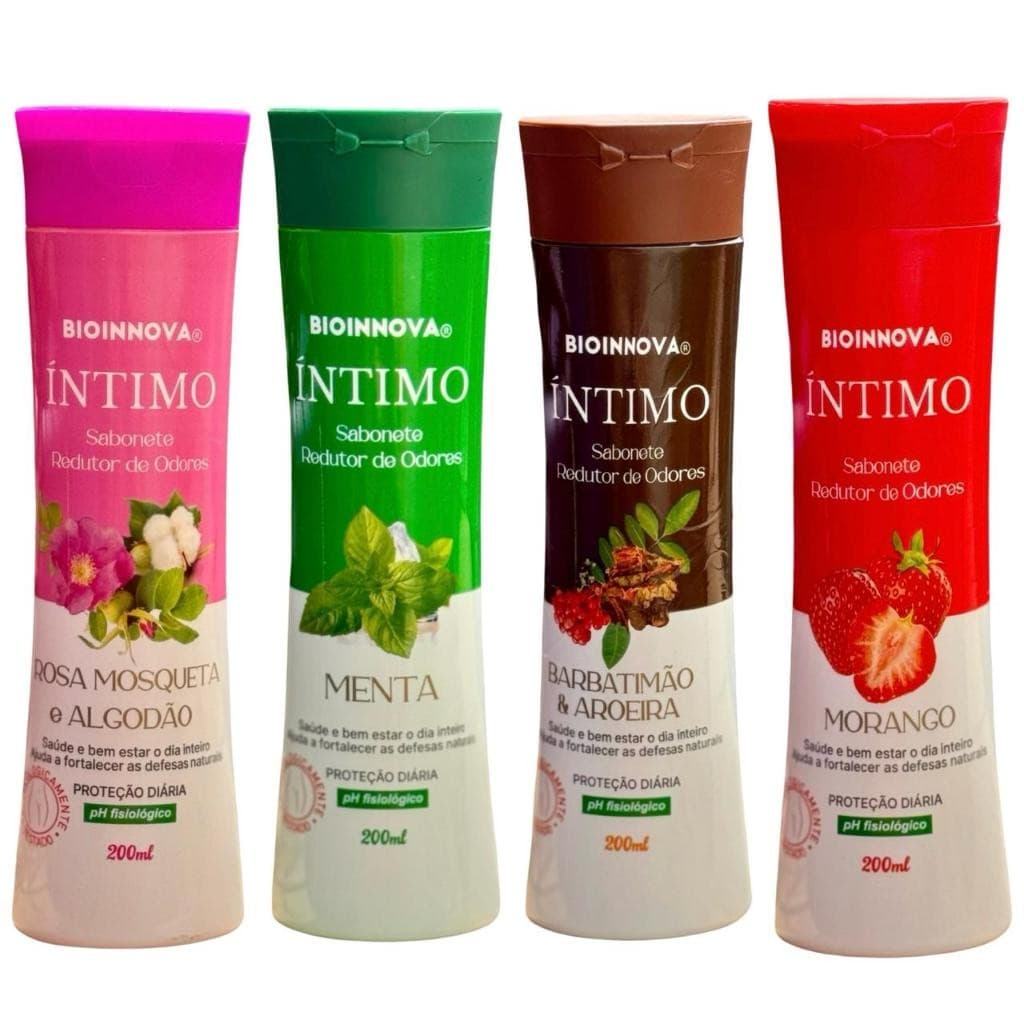Mix 4 Sabonetes Íntimos Redutores de Odores  -  PROTEÇÃO DIÁRIA - Bioinoova