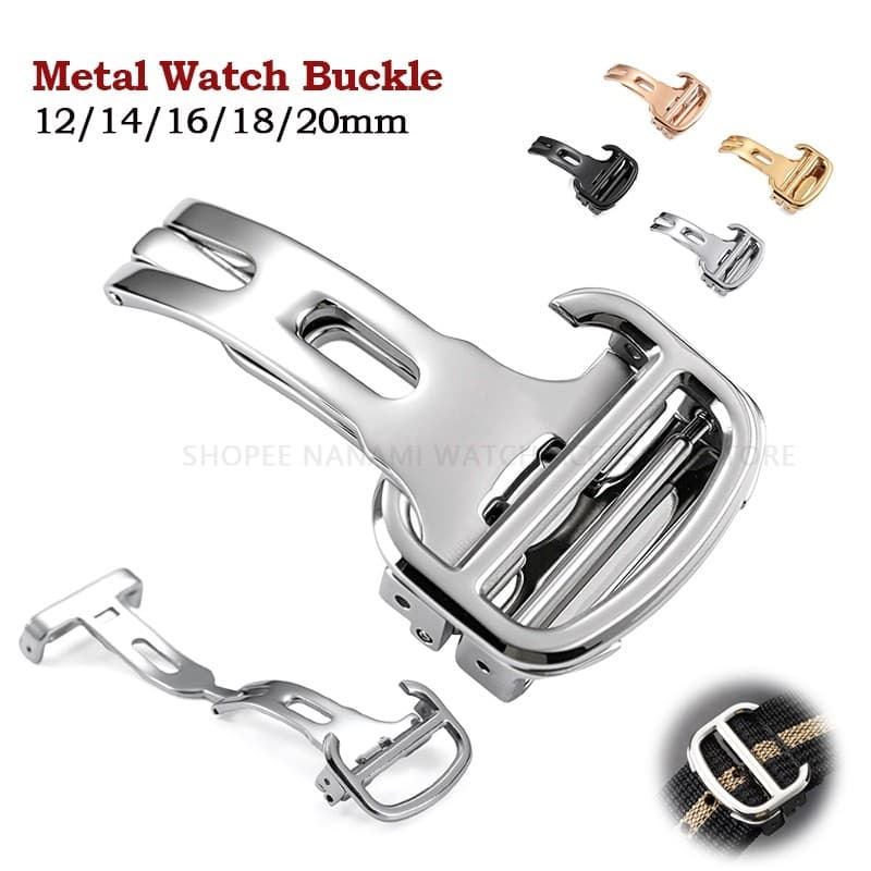 Fivela De Relógio De Metal 12mm 14mm 16mm 18mm 20mm Pulseira Fecho Borboleta Dobrável Acessórios De Aço Inoxidável
