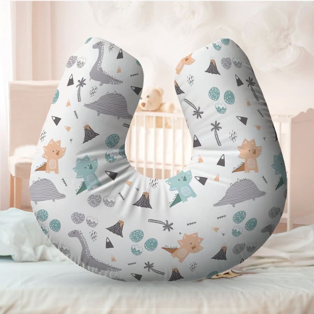 Almofada Amamentação Travesseiro Dinossauro Verde 100% Algodão