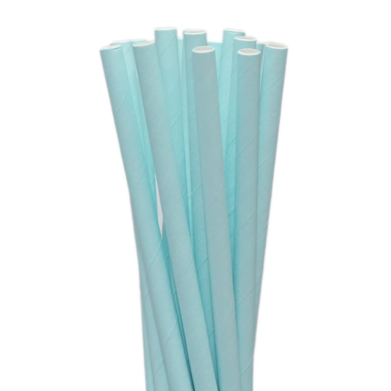 Canudos de Papel Liso Azul Claro 20 Un.