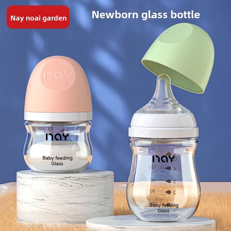 Mamadeira De Vidro Com Alto Teor De Borosilicato/Recém-Nascida De Amplo Calibre , anti-Inchaço E Asfixia/Resistente A Al