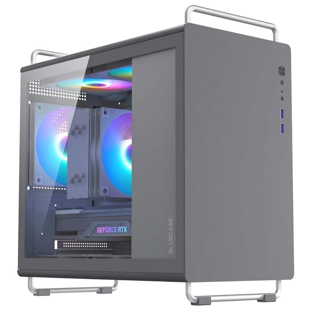 Gabinete Gamer BG-056 Tiny Cinza – Vidro Temperado, USB 3.0, Micro-ATX/Mini-ITX, Sem Fonte e Cooler