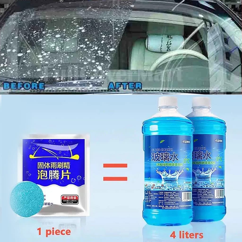 10 Peças Limpador De Para-Brisa De Carro Detergente Vidro Concentrado Reservatório De Guloseimas De Dose Única Até 4 Lit