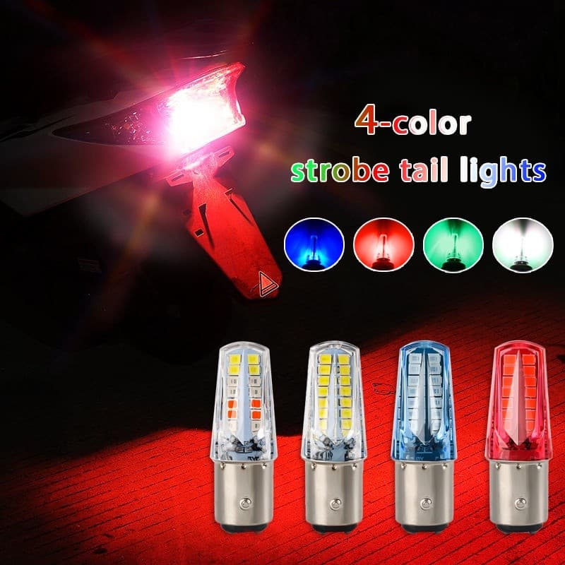 2 Pçs 1157 Bay15d P21-5W Luz Traseira Da Motocicleta 2835 32smd Estroboscópio De Freio Duplo Para Acessórios De Iluminaç