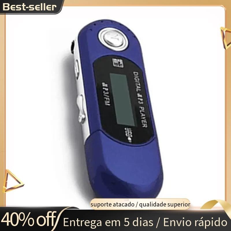 Mini MP3 Player USB 2.0 Small Flash Drive Multilíngue LCD Music Com Entrada De Áudio De 3.5 Mm Desligamento Automático D