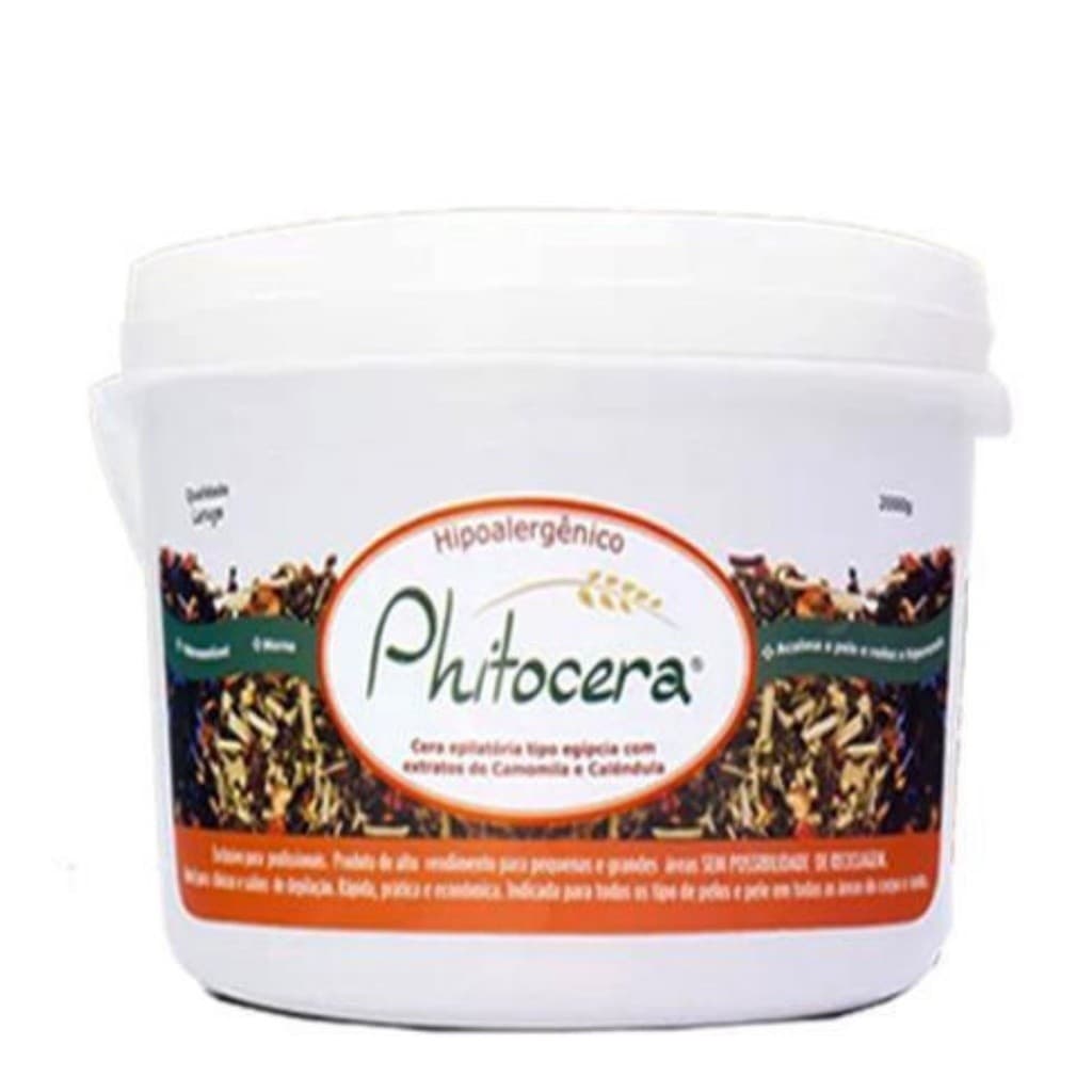 Cera Depilatória Phitocera Balde De 2kg ,  Tipo Egípicia Profissional Com Extrato De Camomila E Calendula  2kg