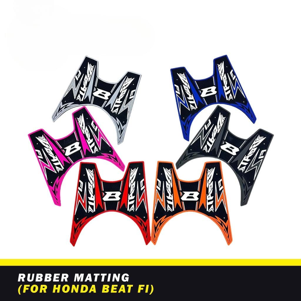  Tapete de Borracha para Motocicleta com Parafuso para Honda Beat FI, Beat Street, Click V2/V3/V4