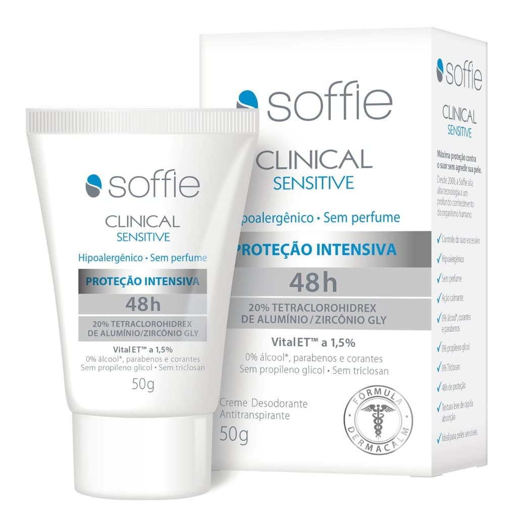 Desodorante Antitranspirante Soffie CLINICAL Sensitive 48h