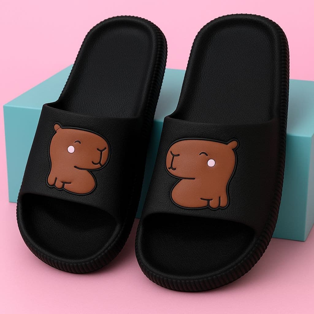 Chinelo Nuvem Slide Capivara Capybara Menina Menino Leve Confortavel infantil adulto