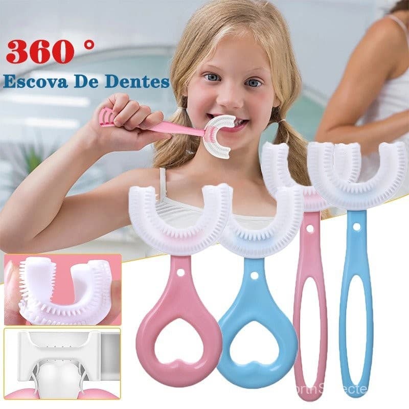 Escova De Dentes Infantil Em Formato U Para Crianças/Bebês/De 2-12 Anos