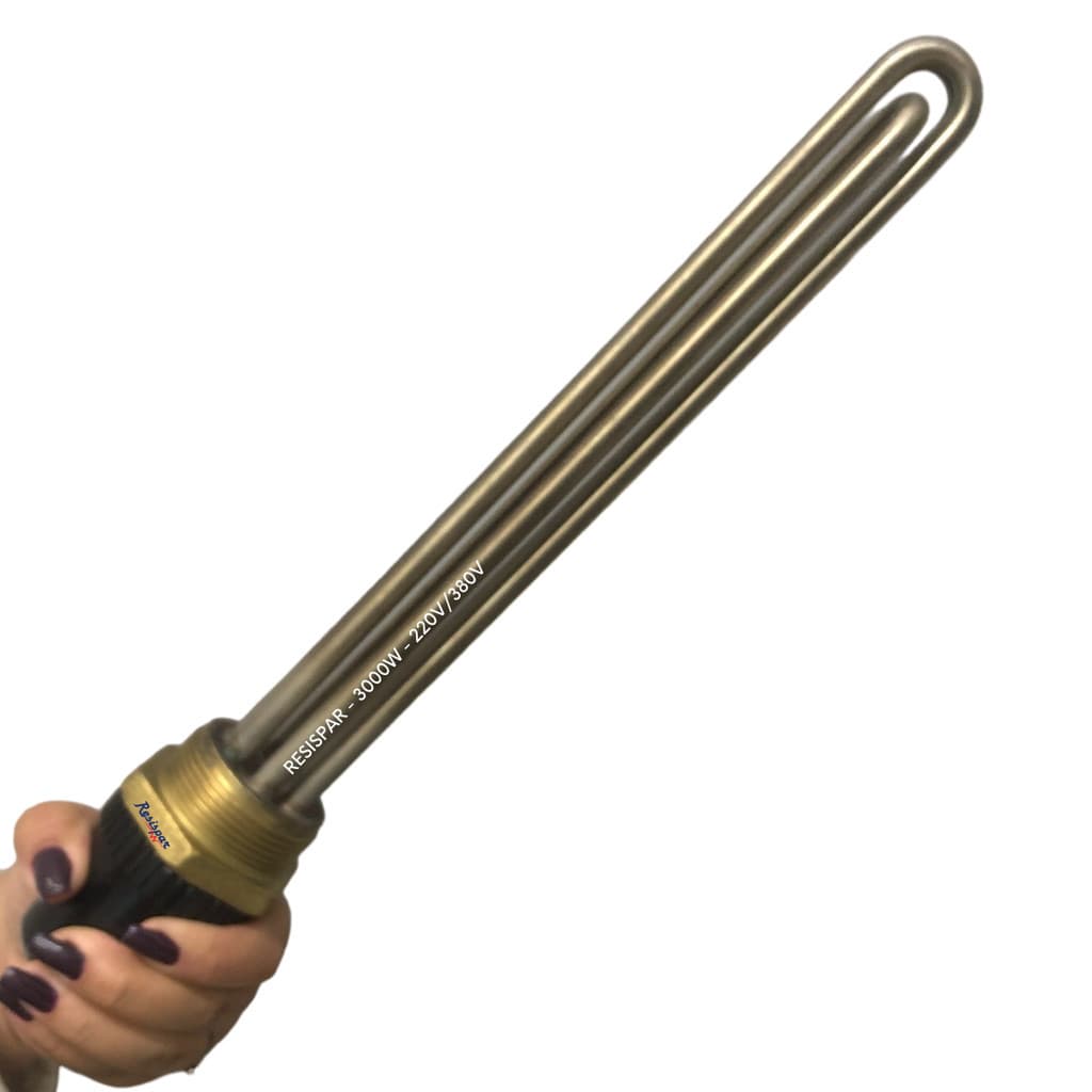 RESISTÊNCIA Rosca 1.1/2 3000W Para Aquecedor Piscina  220/380V + Caneca