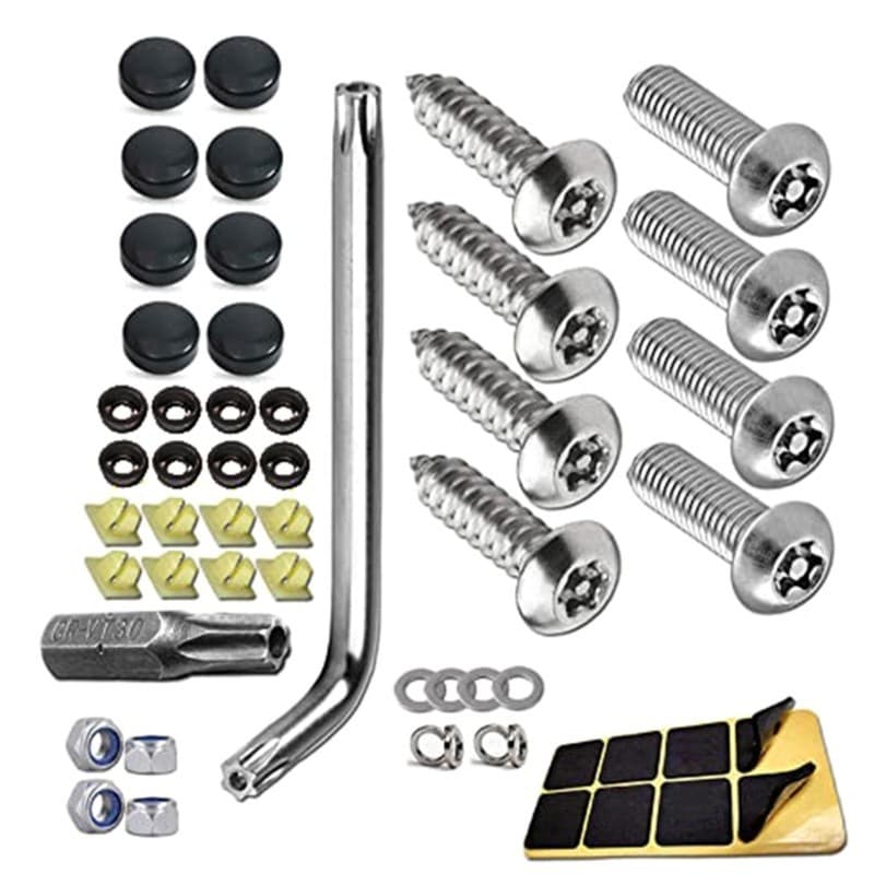 Kit De Fixadores De Parafusos De Placa De Licença Antirroubo EC Para Suporte De Quadro Carro