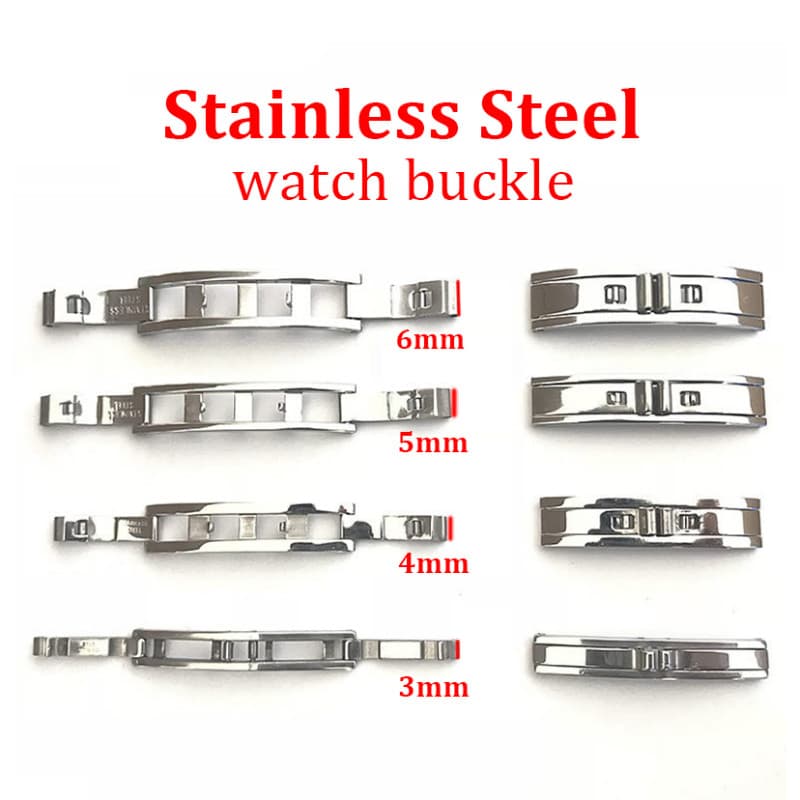 3mm 4mm 5mm Fivela De Aço Inoxidável Borboleta Sólida Tração Dupla Dobrável Wach Acessórios