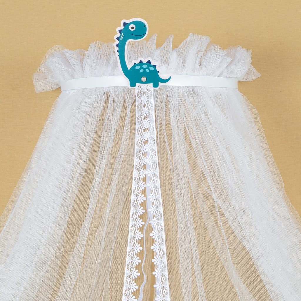Mosquiteiro Berço Bebe Com Dossel Dinossauro Liso Lançamento