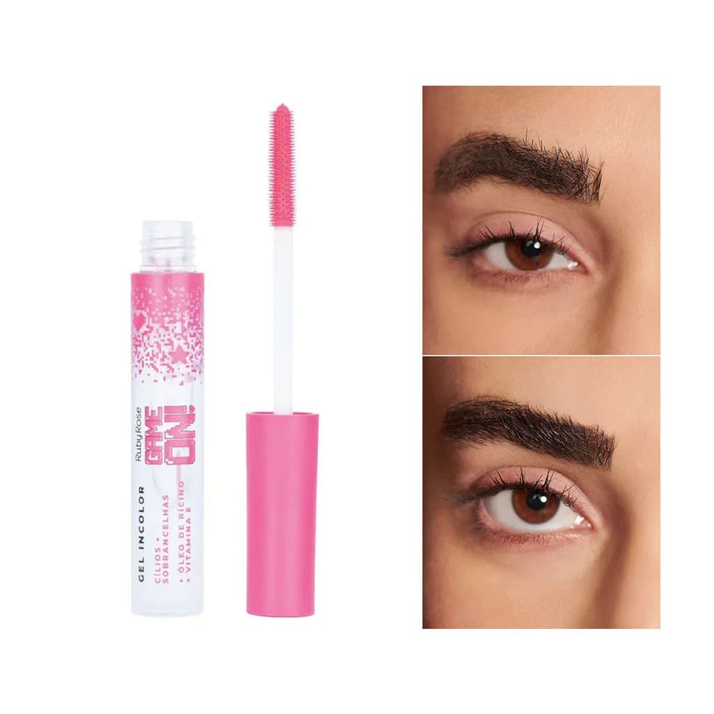 Gel Incolor Cilios e Sobrancelhas Ruby Rose Game On Hb509