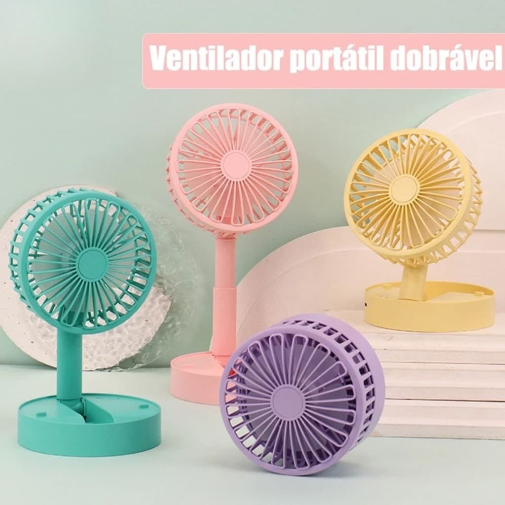 Ventilador Portátil Dobrável USB Recarregável  Portátil