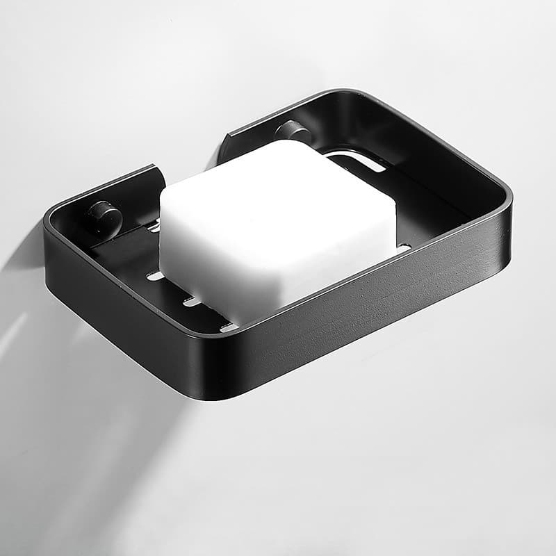 Saboneteira De Banheiro De Alumínio Preto, saboneteiras decorativas de parede, cesta quadrada, cesta de chuveiro